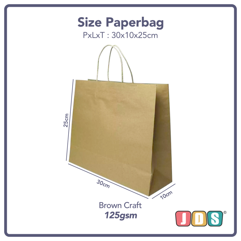 

Paper Bag Kraft Polos - Uk 30 x 10 x 25 CM