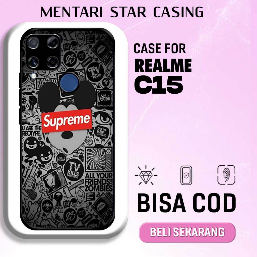 CASE REALME C15 - Softcase Premium Matte Hard Case - Case Glossy Motif BRND AST