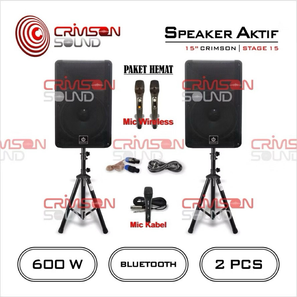 Speaker Aktif 15inch Crimson STAGE-15 Bluetooth ORIGINAL