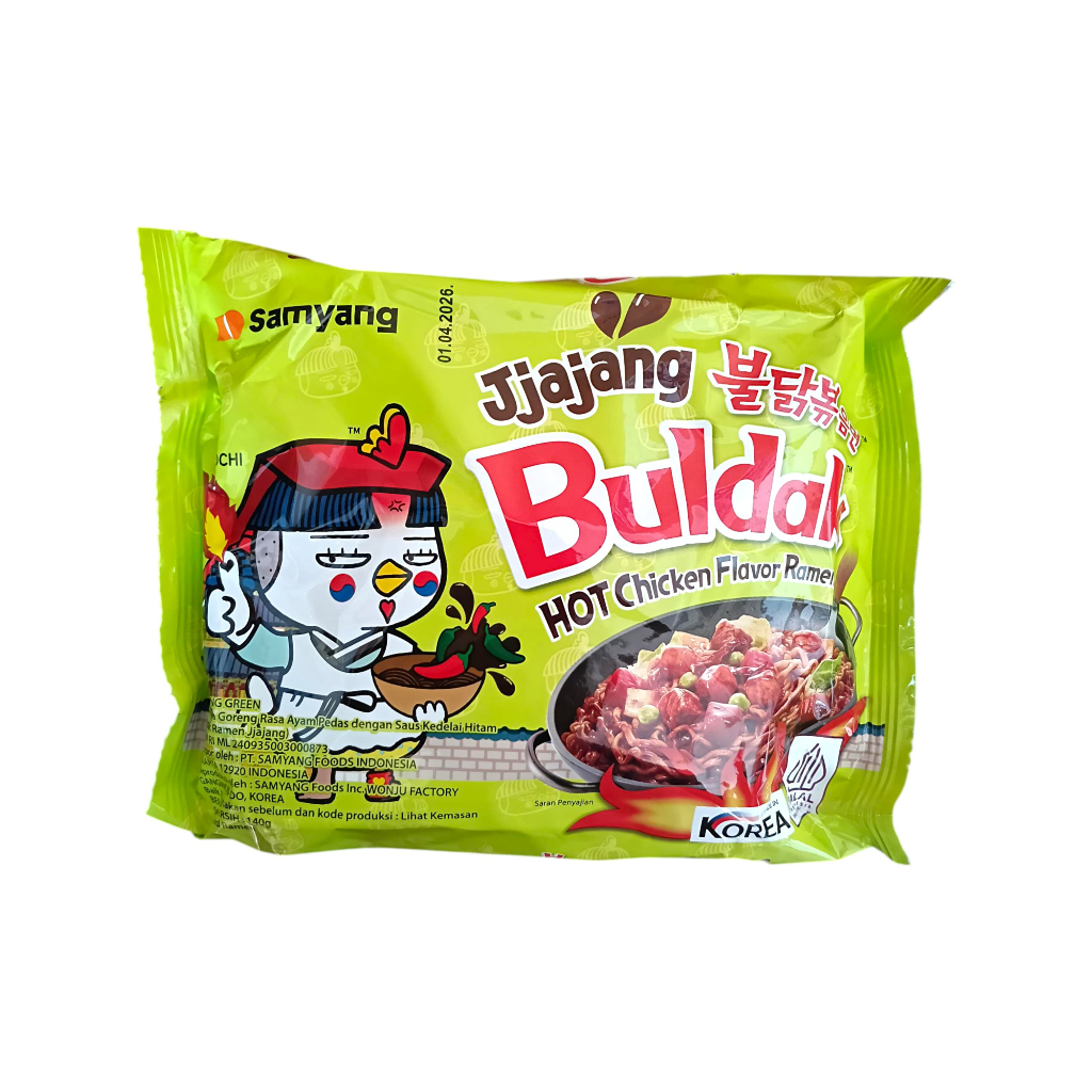 

Mie Korea Jjajang Ramen Hot Chiken/Mie Goreng Rasa Ayam Pedas Dengan Saus Kedelai