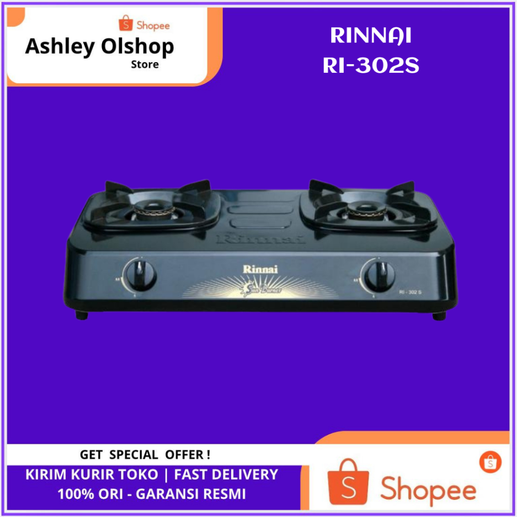 Kompor Rinnai Kompor Gas Dua Tungku RI-302S Ceflon Kompor Gas Rinnai RI-302S