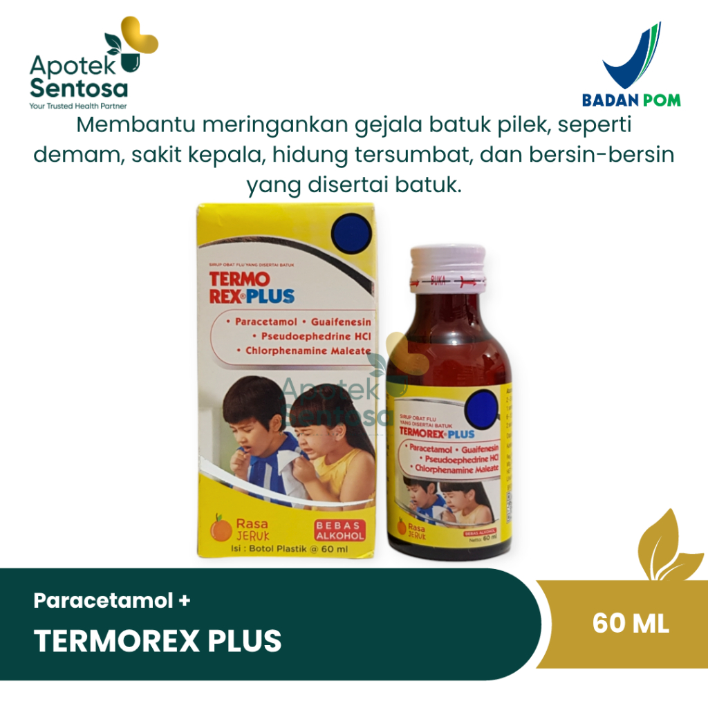 Termorex Plus Sirup - Obat demam, batuk, dan pilek anak
