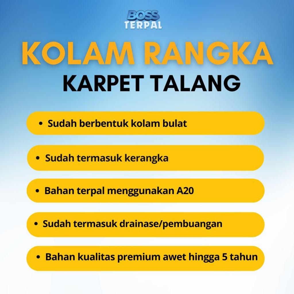 Sanstore05 Kolam Bulat Rangka Karpet Talang D1.5Xt0.6 - Terpal Kolam Bulat Tanpa Rangka Praktis Siap