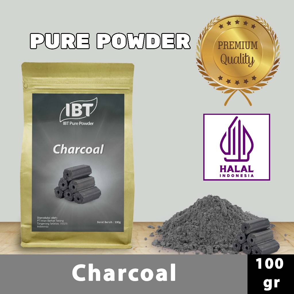 Pure Charcoal Powder Essence Murni Bubuk Import Makanan Kue 100 gr