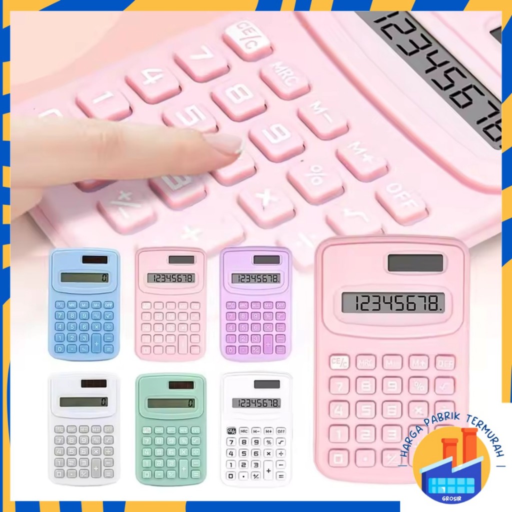 

HPTKalkulator Mini Warna Warni Pastel Kalkulator Kecil 8 Digit Calculator Mini Pocket Full Color Warna Macaroon Lucu Kalkulator Portable Praktis Untuk Anak Sekolah Pelajar Mahasiswa Belajar Ujian Kantor