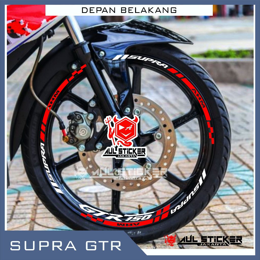 STICKER VELG SUPRA GTR 150 NEW SET DEPAN BELAKANG