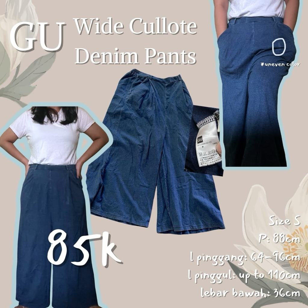 GU Wide Cullote Denim Pants
