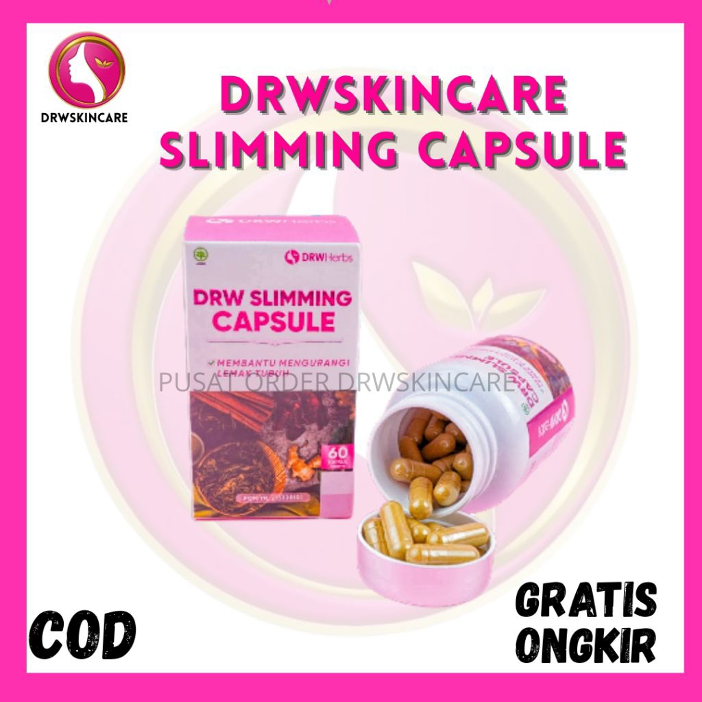 DRW Slimming Capsule Original 60 Kapsul Slimming Gell  | Pelangsing Herbal, Bakar Lemak & Turunkan B