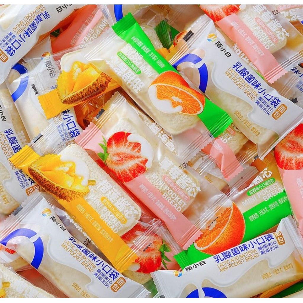 

2pcs roti mini pocket bread / Kue roti saku kecil rasa bakteri asam laktat