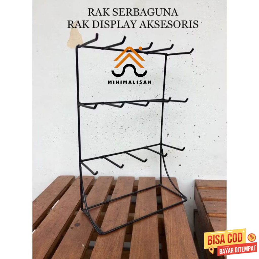 Rak Display Aksesoris Rak Serbaguna Gantungan Kunci Rak Besi Serbaguna