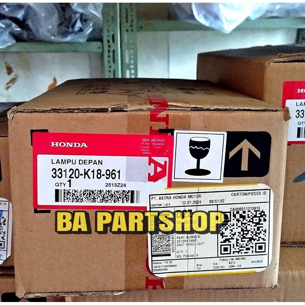 LAMPU DEPAN HEADLIGHT UNIT CB150 VERZA CBVERZA 33120-K18-961 ASLI AHM HONDA