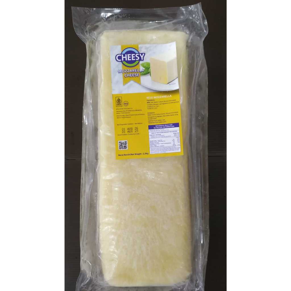 

Cheesy Mozarella Blok 2.3 Kg Keju Pizza moza leleh lentur leleh pastry cheese