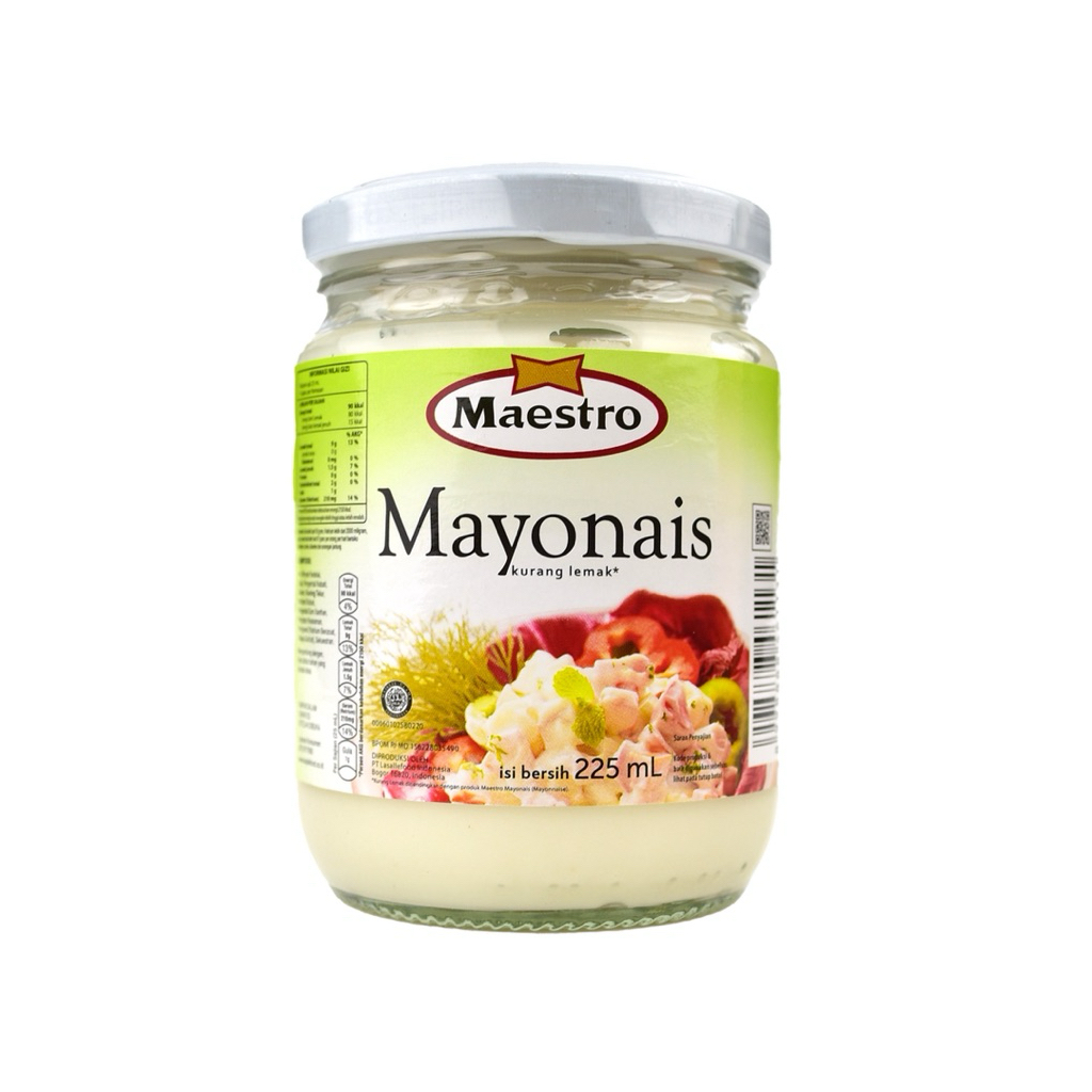 

Maestro Mayonaise Kemasan Botol Kaca Beling ukuran 225ml Premium Halal