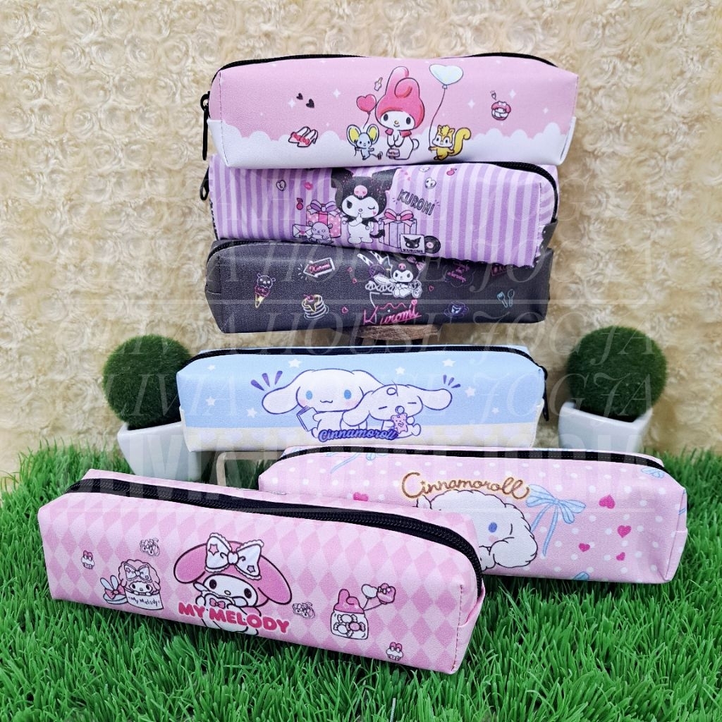

Pencil Case Kuromi Cinnamoroll Melody Print Panjang Kotak Pensil MyMelody Pink Kuromi Tempat Pensil Cinnamoroll Biru Pink Kuromi Ungu