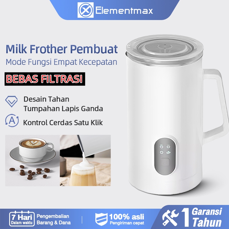 Elementmax Pengaduk Susu Elektrik, Penghasil Busa Susu Otomatis, Mudah Digunakan
