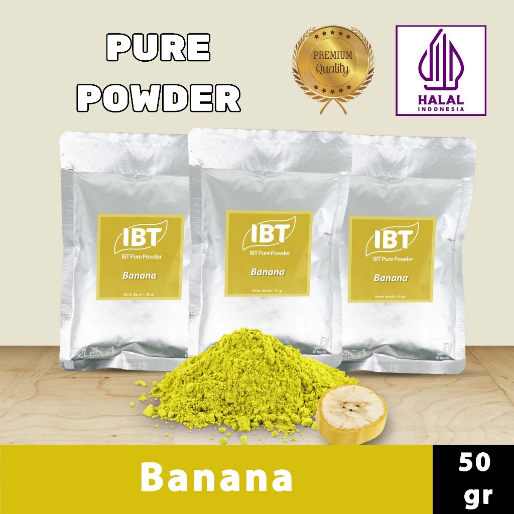 

Pure Banana Powder Essence Murni Bubuk Pisang Import Makanan Kue 50 gr