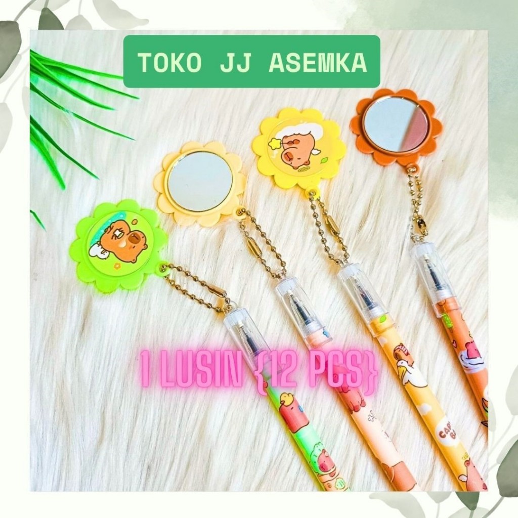 

1 LUSIN ( 12PCS ) PULPEN GANTUNGAN CERMIN CAPYBARA LUCU UNIK KARAKTER ALAT TULIS SEKOLAH MURAH COD