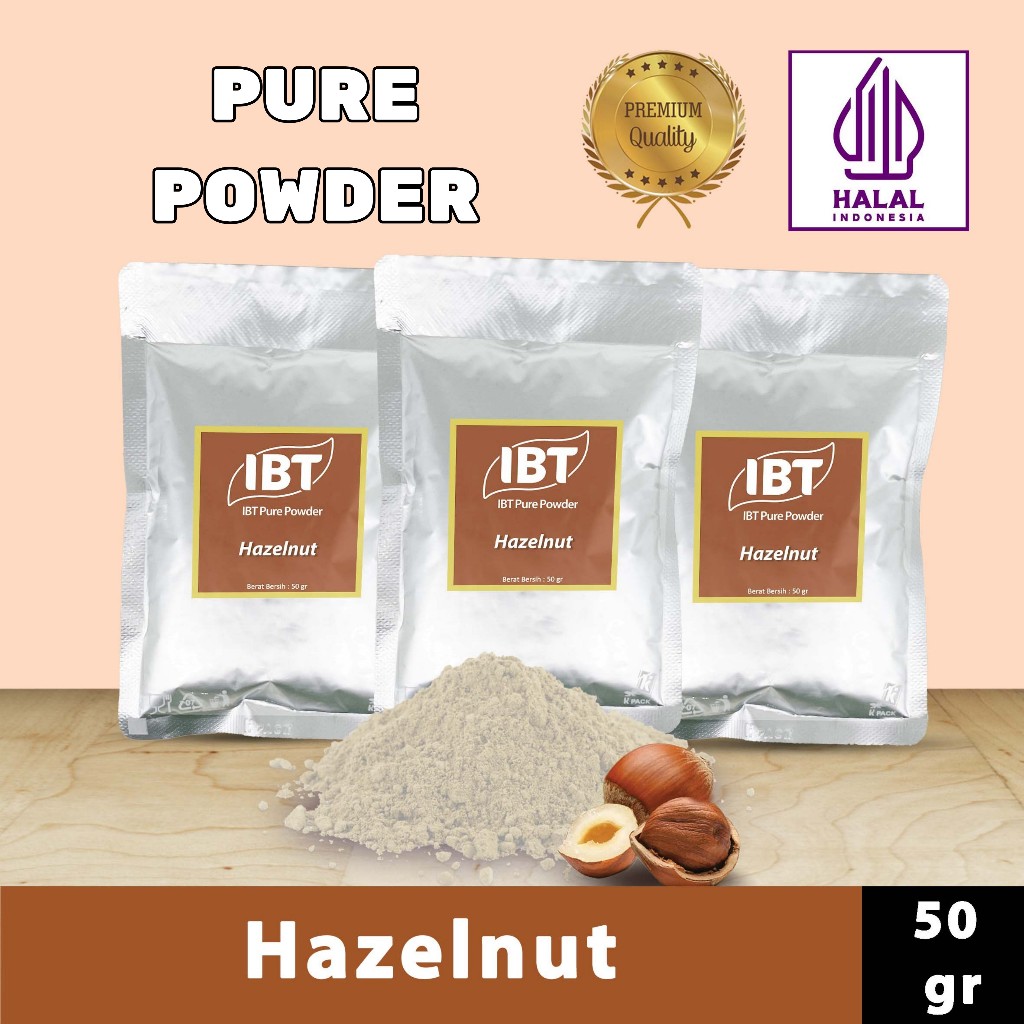 

Pure Kacang Hazelnut Powder Essence Murni Bubuk Import Makanan Kue 50 gr