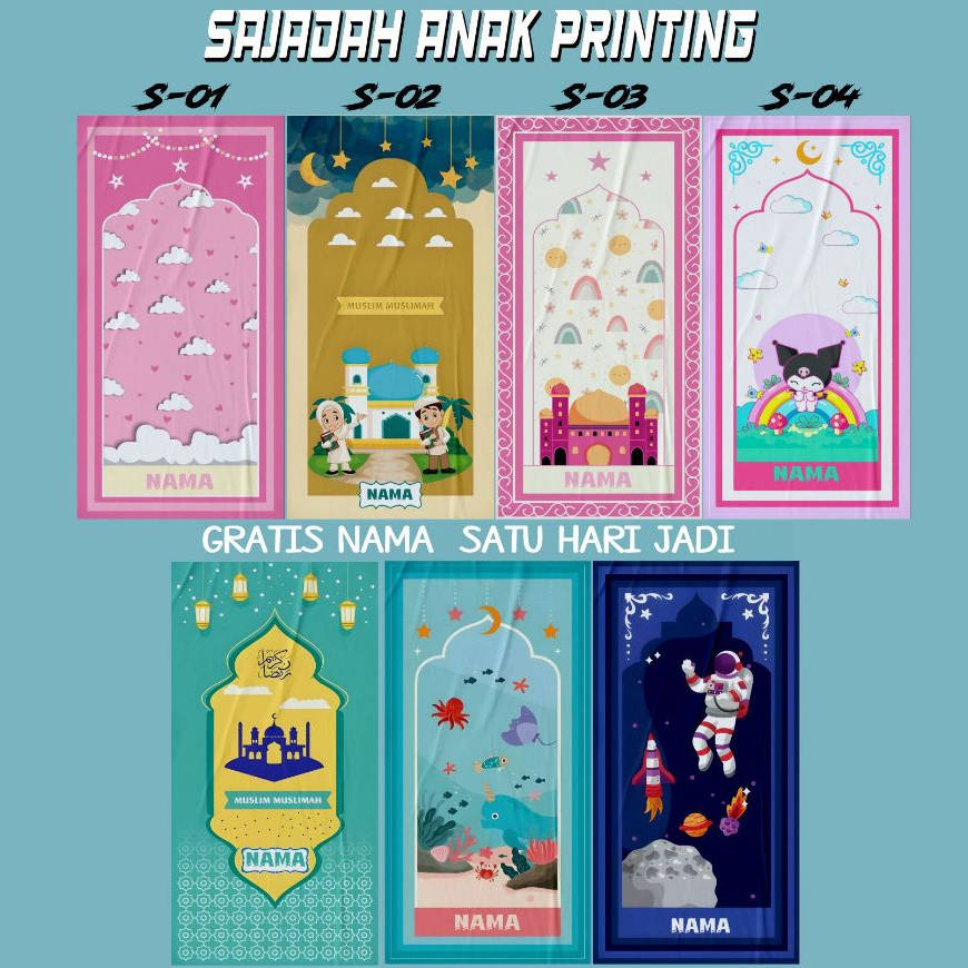 sajadah anak best seller sajadah custom nama sajadah printing sejadah murah