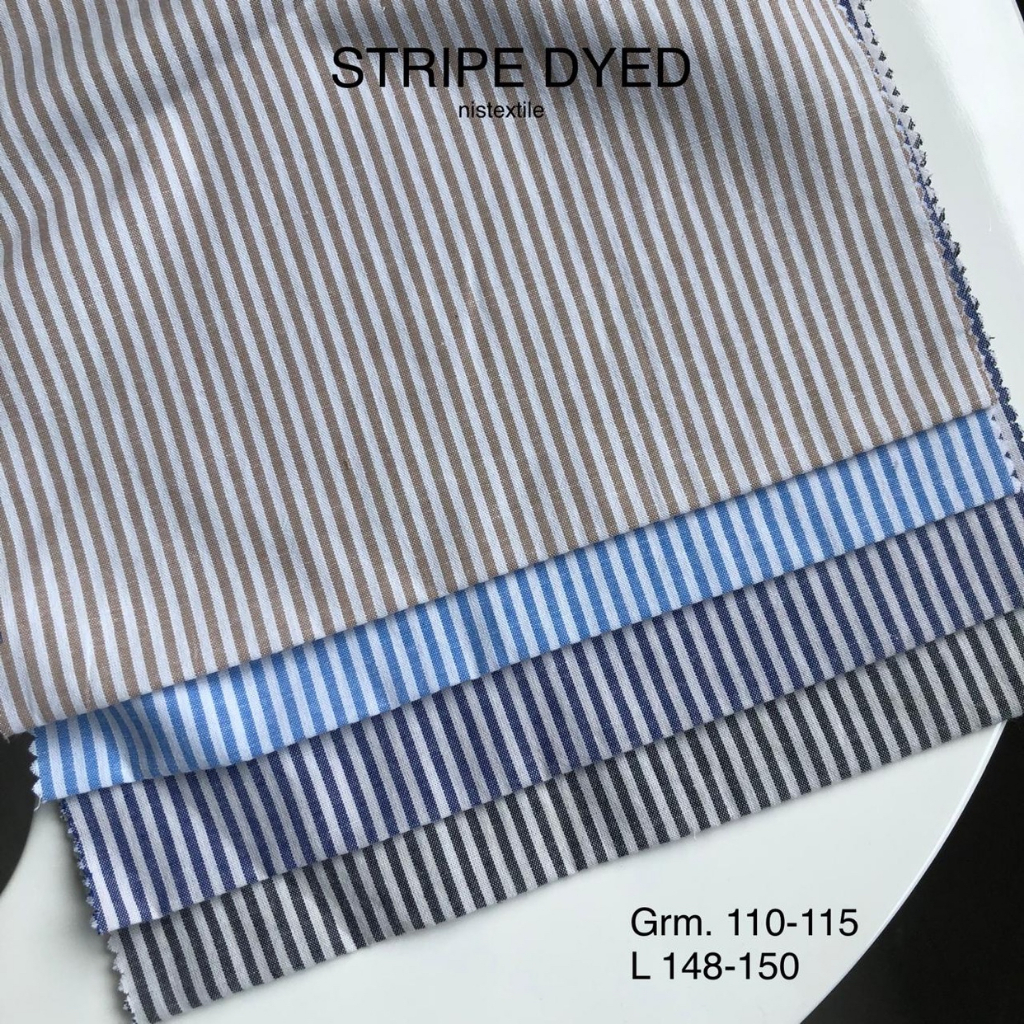 1/2 meter kain Stripe Dyed kain salur kecil nistex