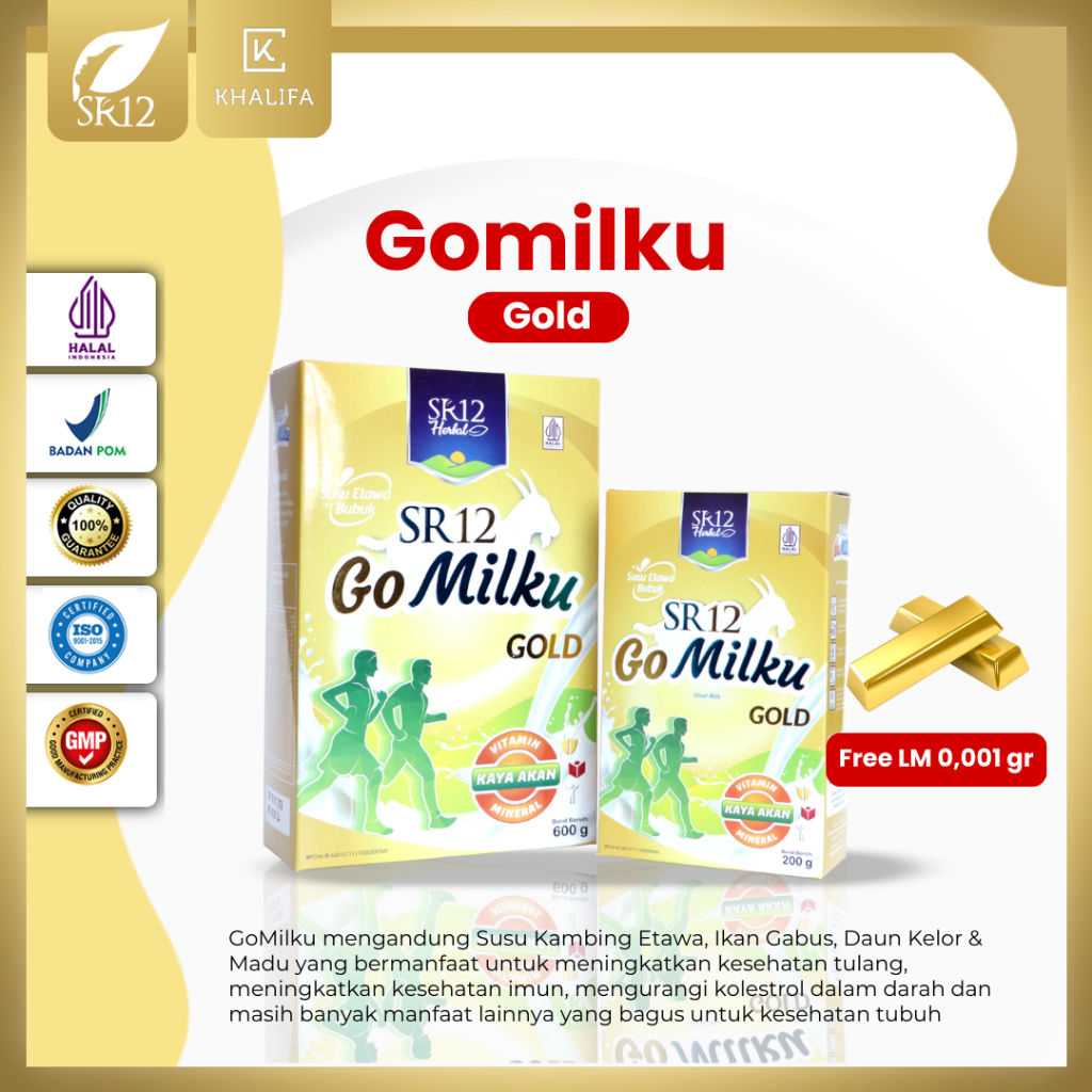

Susu Gomilku Gold SR12 Susu Kambing Etawa Rendah Lemak Tinggi Kalsium Bebas Gula BPOM Halal Premium