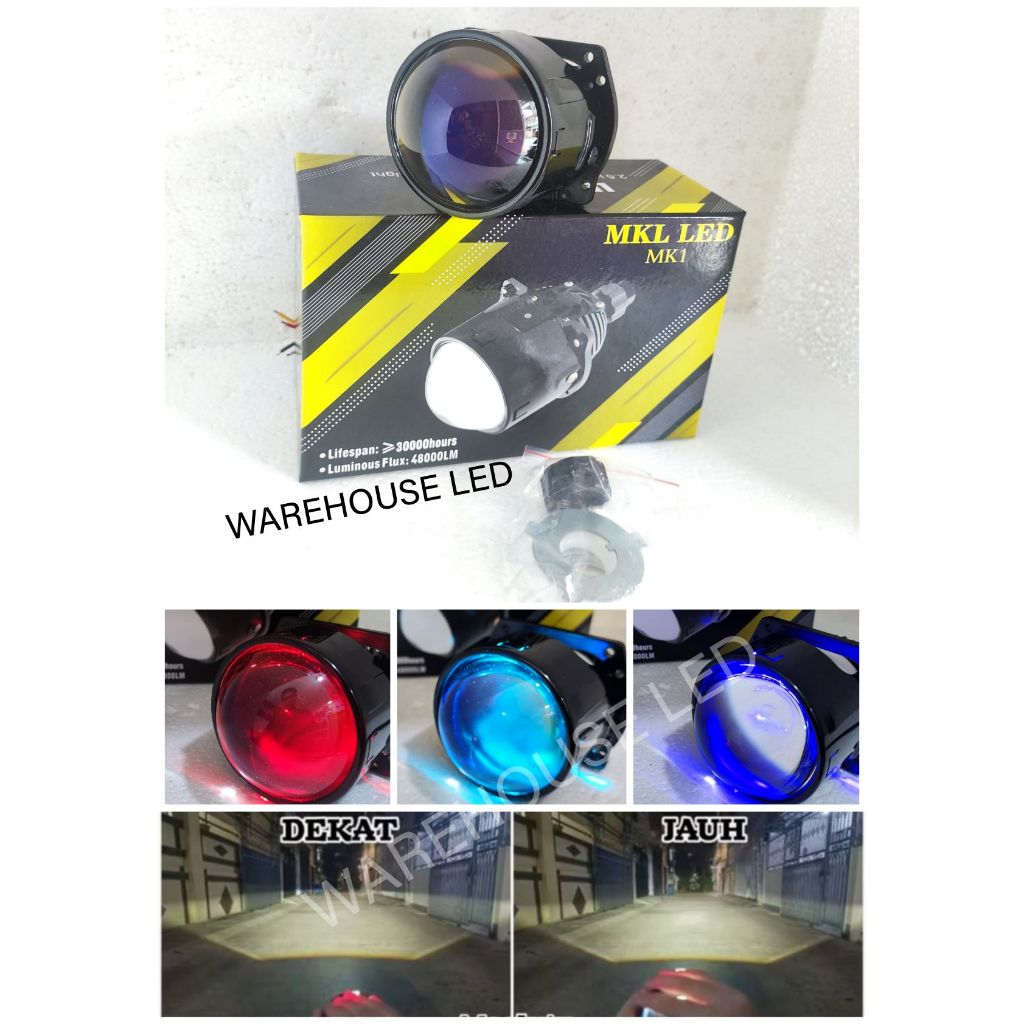 Biled Projector MKL Gen 1 Gen 2 Bluelens 2,5 inch Flat Cut OFF 60 watt Biled MKL Only