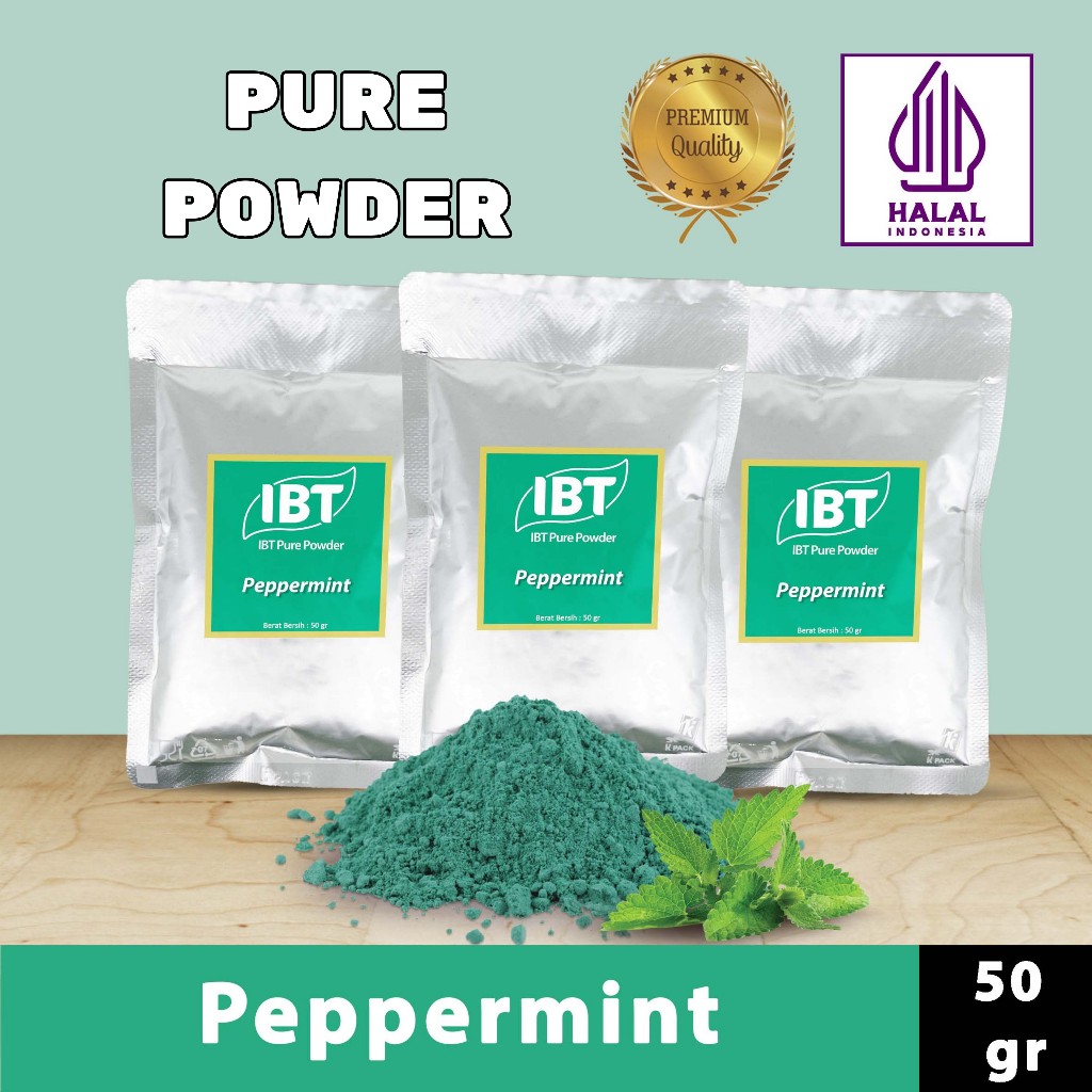 

Pure Peppermint Powder Essence Murni Bubuk Import Makanan Kue 50 gr