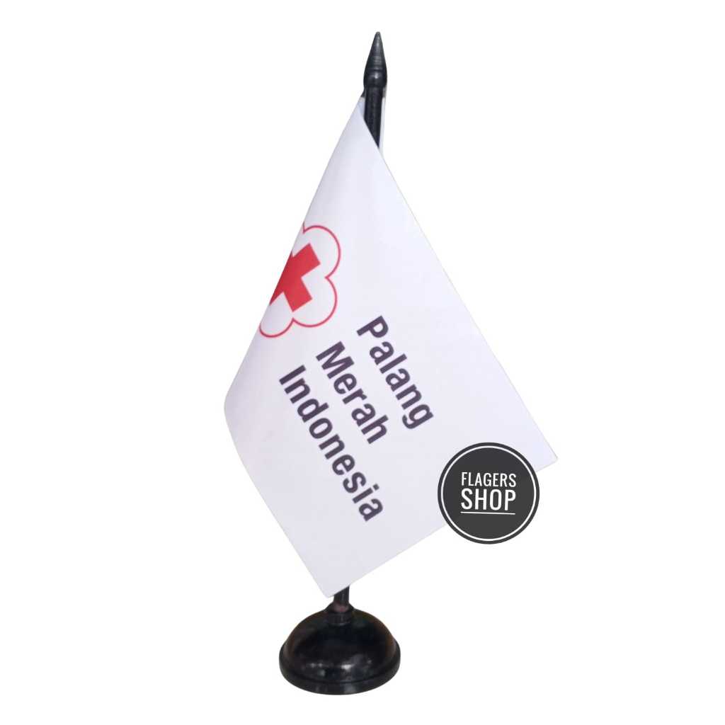 

Bendera Meja PMI / Palang Merah Indonesia + Tiang Kayu