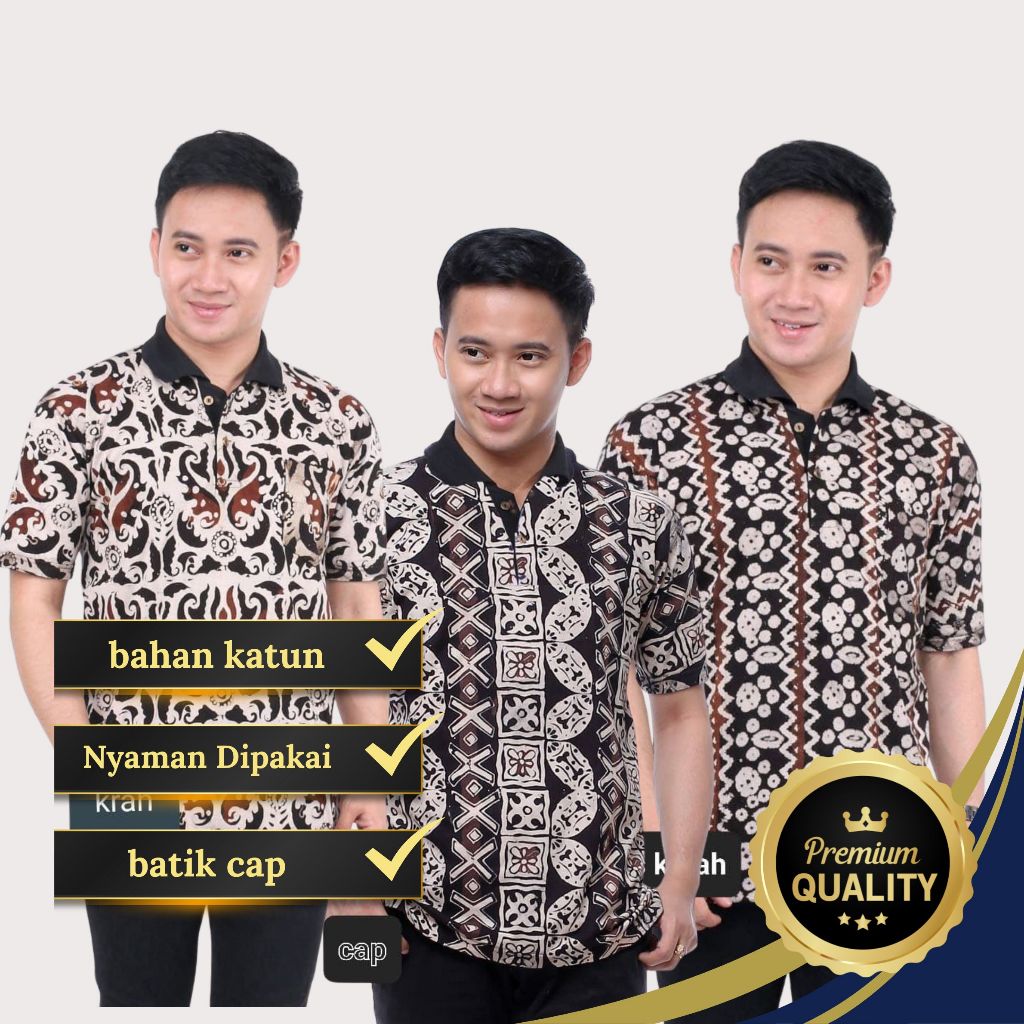 kaos Batik Kerah cap unisex