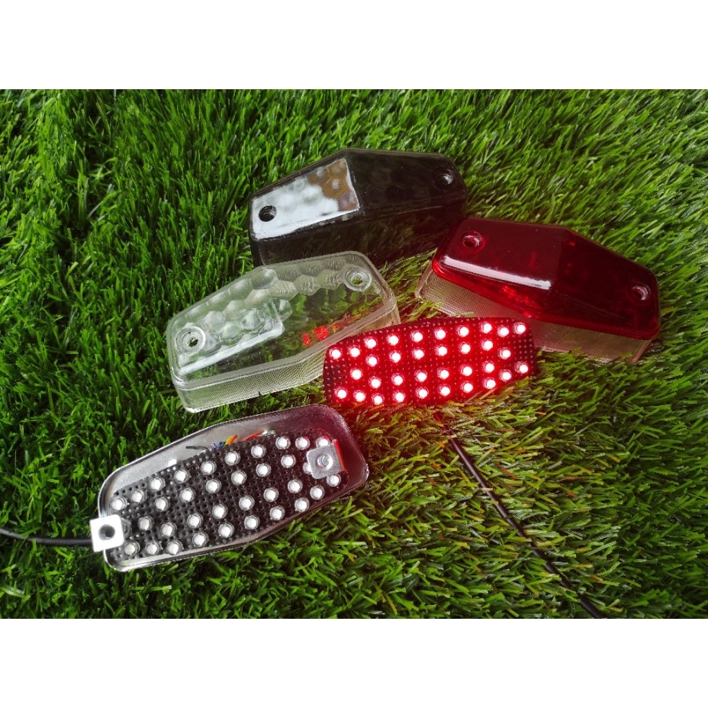 LAMPU STOP REM CUSTOM HONDA CB LED RUNNING 11 MODE SET MIKA MICA SMOKE MERAH BENING STOPLAMP HONDA C