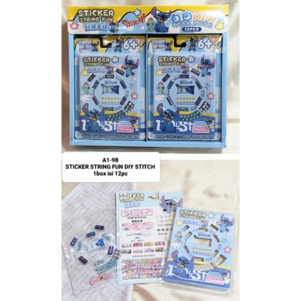 

1 BOX DIY STICKER STRING FUN STITCH ISI 12 PAK