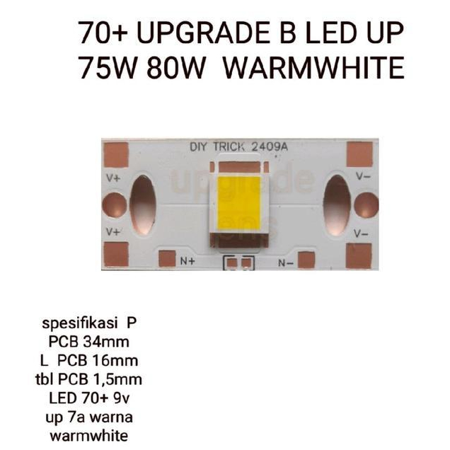LED MCP CSP 7070 WARMWHITE 75W 9V 7A 9C 3B KHUSUS UPGRADE BILED HUJAN KABUT