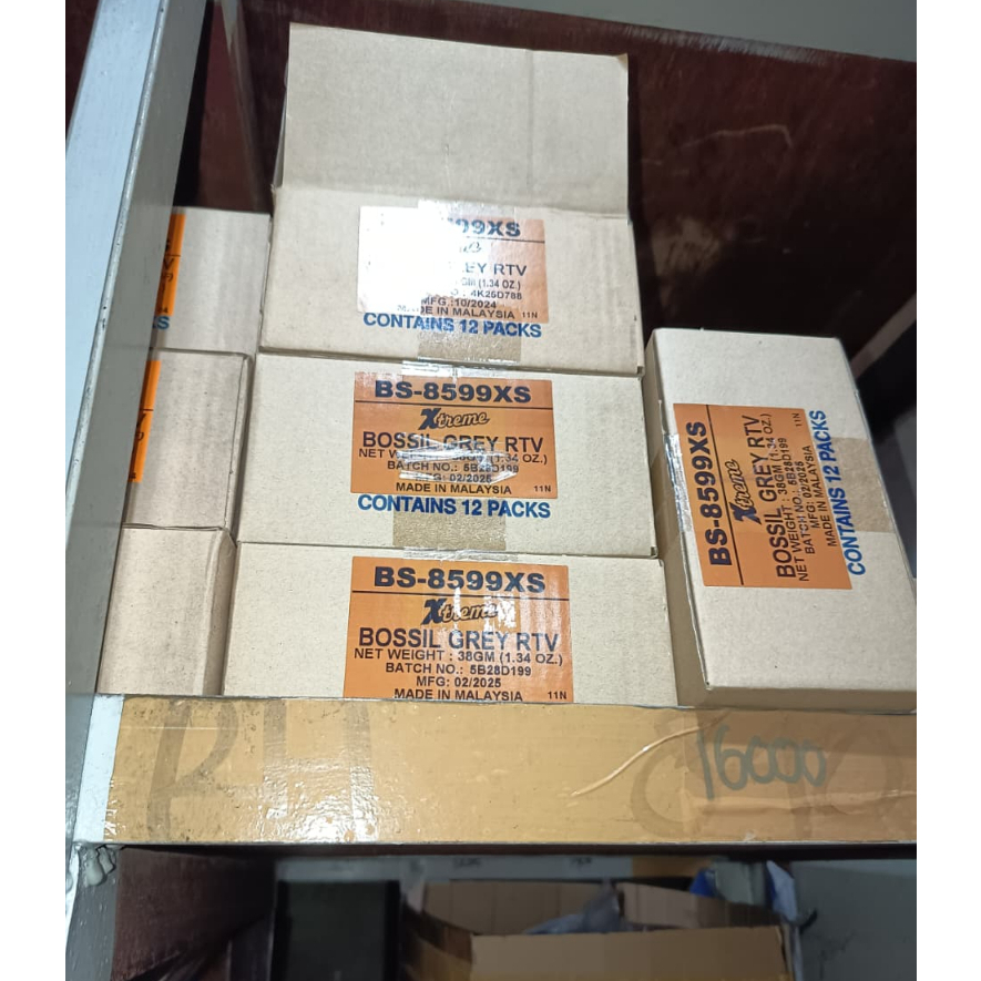 BOSSIL – (38Gr, 85gr )LEM BOSSIL XTREME GREY RTV KUAT TAHAN PANAS UNTUK MESIN DAN GASKET 38 GRAM 85 GRAM