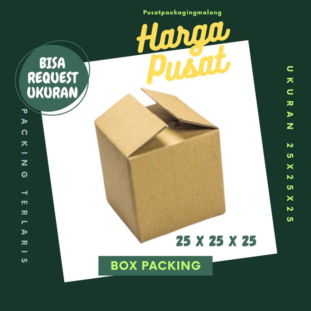 

Karton 25x25x25 Kardus A1 Packing Dus Kotak Kemasan Botol Gelas Air Minum Obat Madu Pusat Packaging