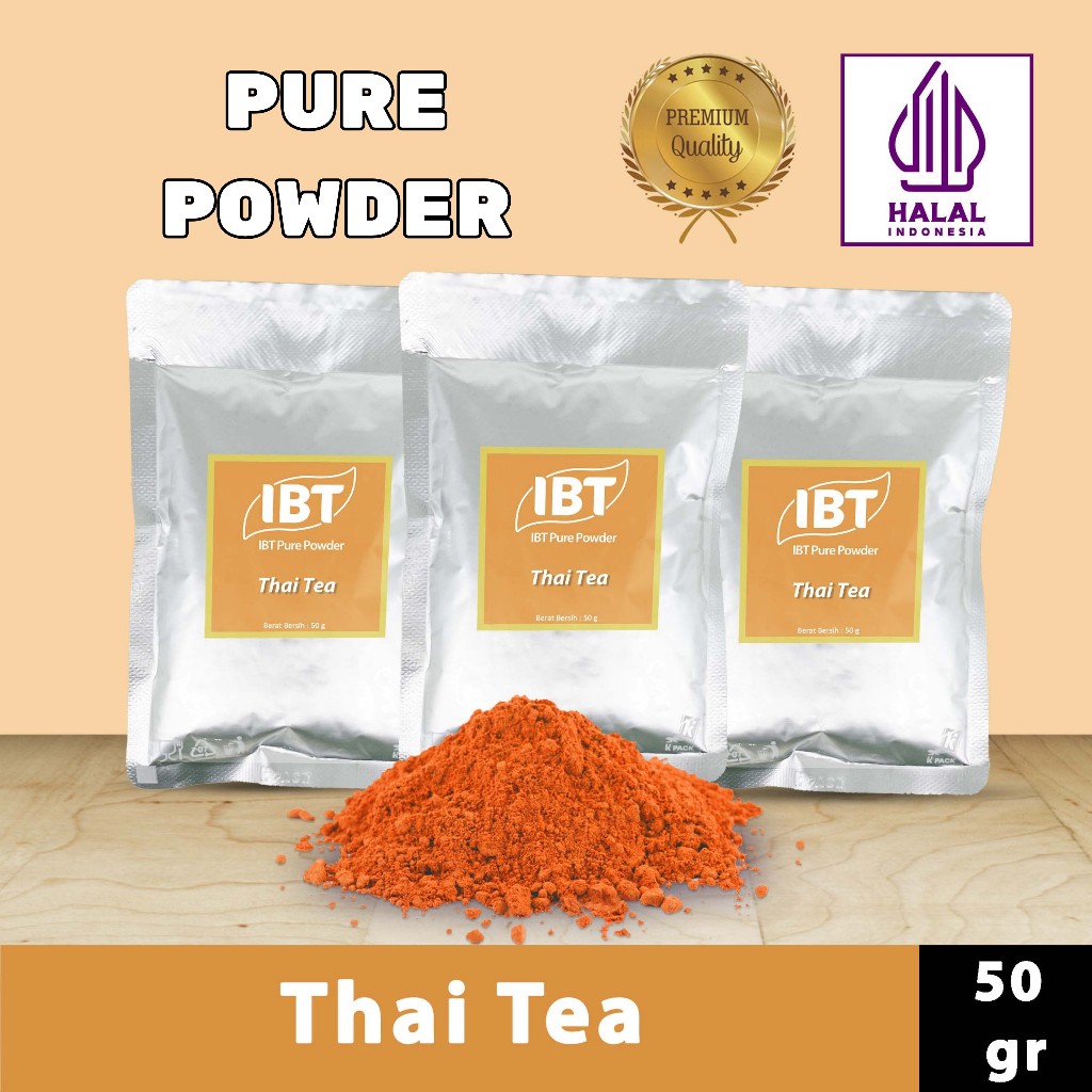 

Pure Thai Tea Powder Essence Murni Bubuk Import Makanan Kue 50 gr