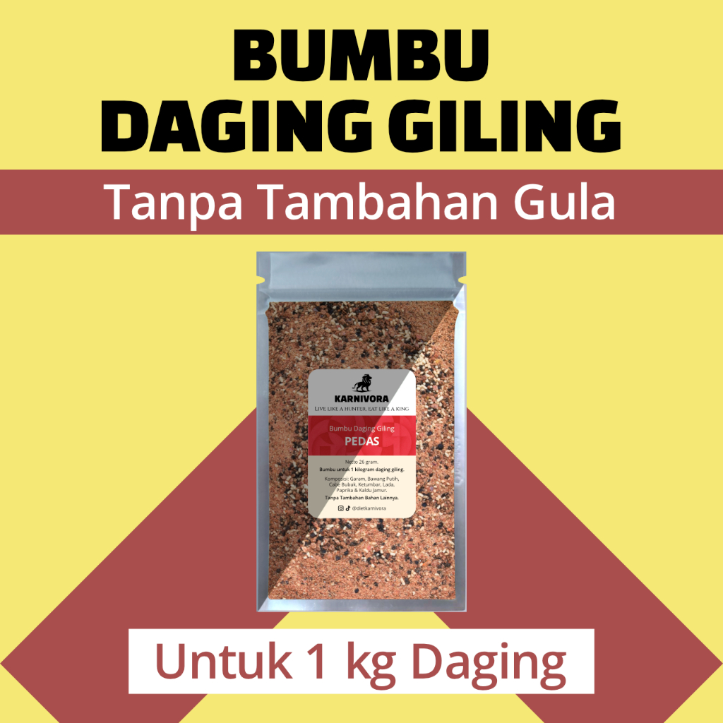 

Bumbu Daging Giling Tanpa Gula - Diet Karnivora Keto DEBM - Beef Chicken Patty Seasoning