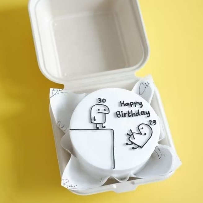 Bento Cake Stickman Fall / Korean Cake Fresh Cream Cake - Kue Ulang Tahun