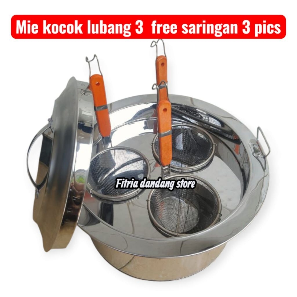 Dandang mie kocok, Tong mie ayam bulat lubang 3.