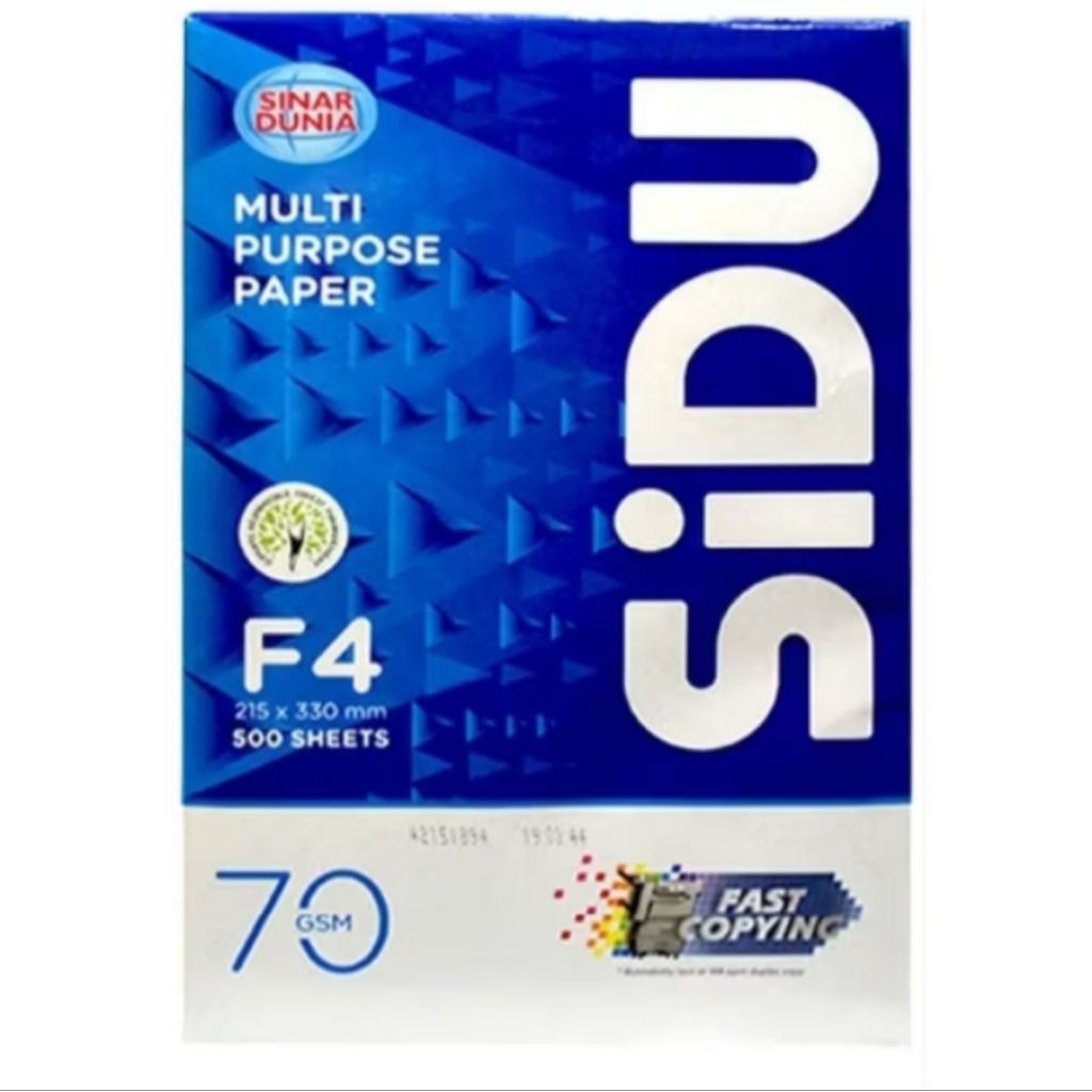 

Kertas HVS Sidu F4 Folio 70 Gr - SIDU Kertas Fotocopy 70 GSM Folio
