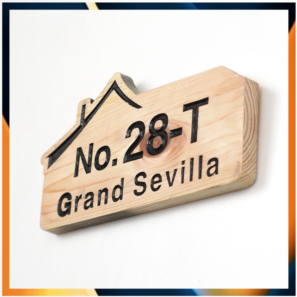 Nomor Rumah Home Series Kayu Cutting Router CNC