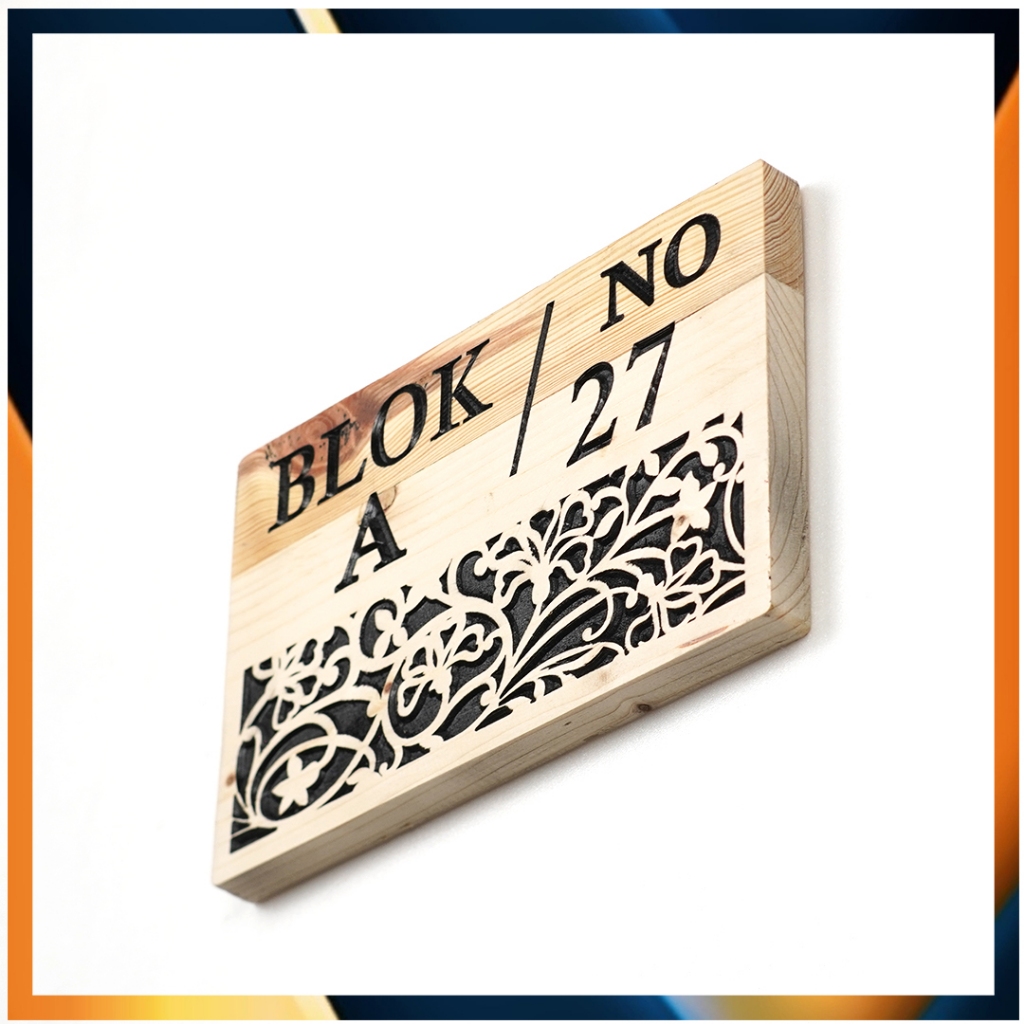 Nomor Rumah Ornamen Series Kayu Cutting Router CNC