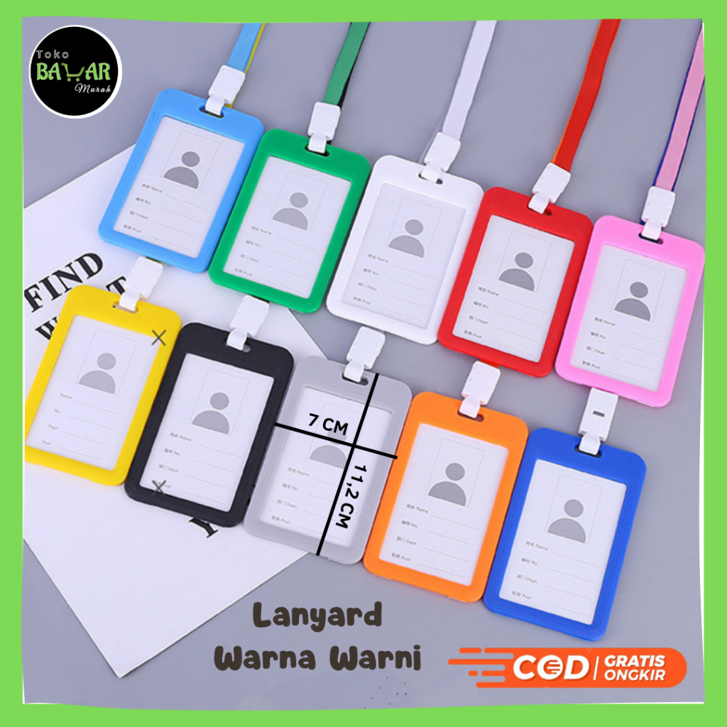 

BZ Name Tag Card Warna Warni / Lanyard Gantungan Kartu ID Card Plastik Warna Warni Serbaguna
