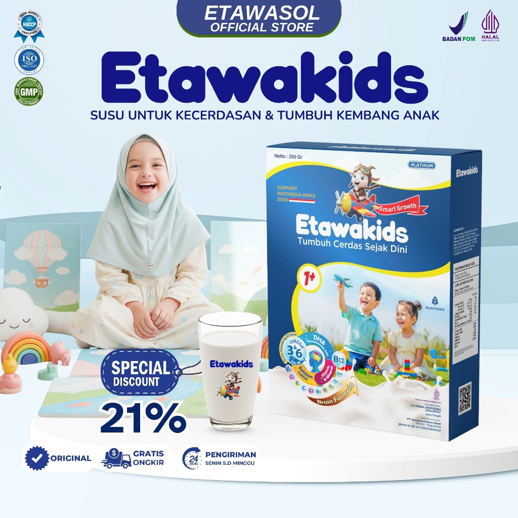 

Susu Etawakids Platinum dengan Fish Oil, DHA, Omega 3-6 untuk Nafsu makan & Kecerdasan Anak 1 Box