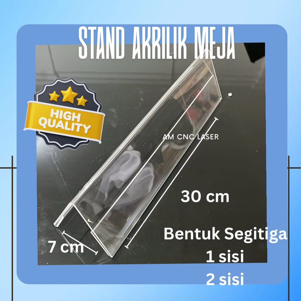 

Akrilik Nama Meja Panitia 30x7cm / Stand Acrylic / Tent Card / Akrilik segitiga
