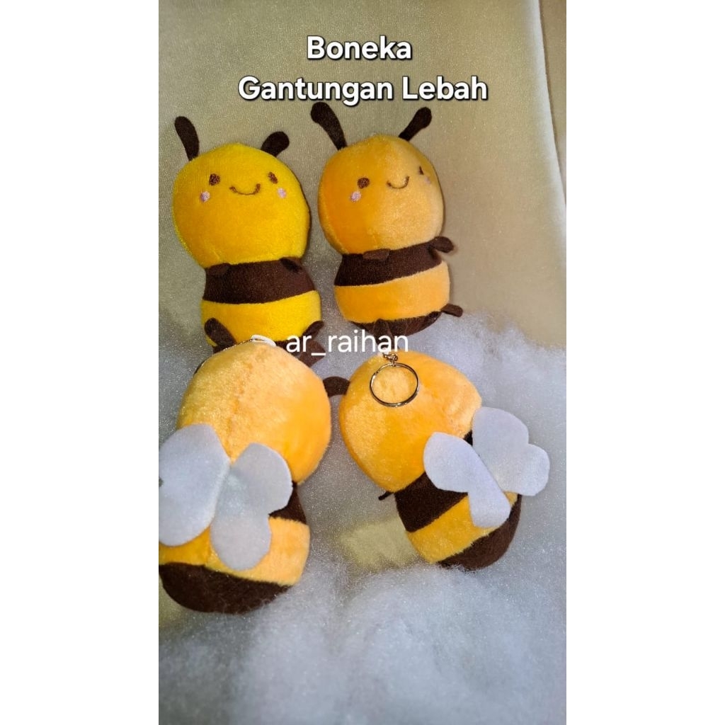 Boneka lebah gantungan kunci | boneka lebah lucu | boneka mini | boneka kecil | boneka ganci