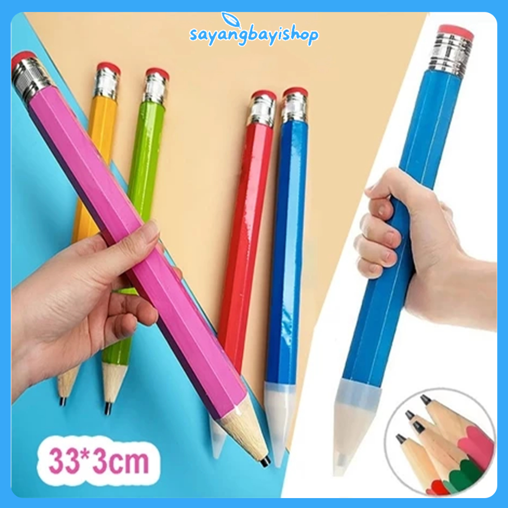 

【COD】33 CM Pensil Jumbo Besar Mainan Pencil Pensil Jumbo Hiasan Photo Kado Alat Tulis Anak-anak