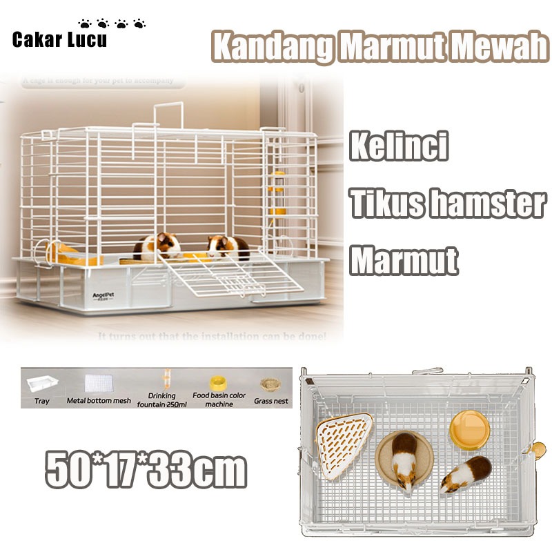 【Garansi 6 bulan】Kandang Kelinci Mewah untuk Marmut -aksesoris kelinci Ruang Luas, Anti-Tumpah Urin,