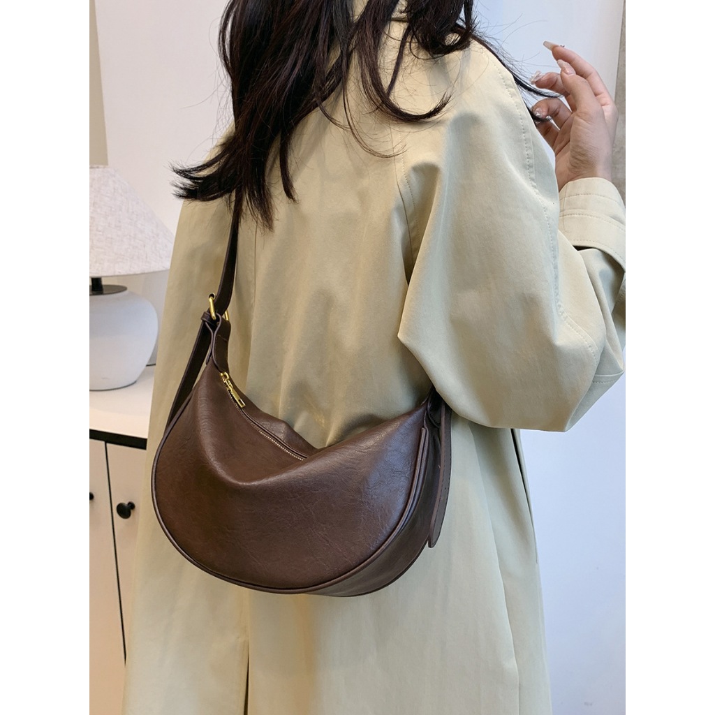 Tas Wanita Tas Ketek & Selempang, Tas Pouch Kulit Lunak Gaya Korea Kapasitas Besar, Tas Casual Trend