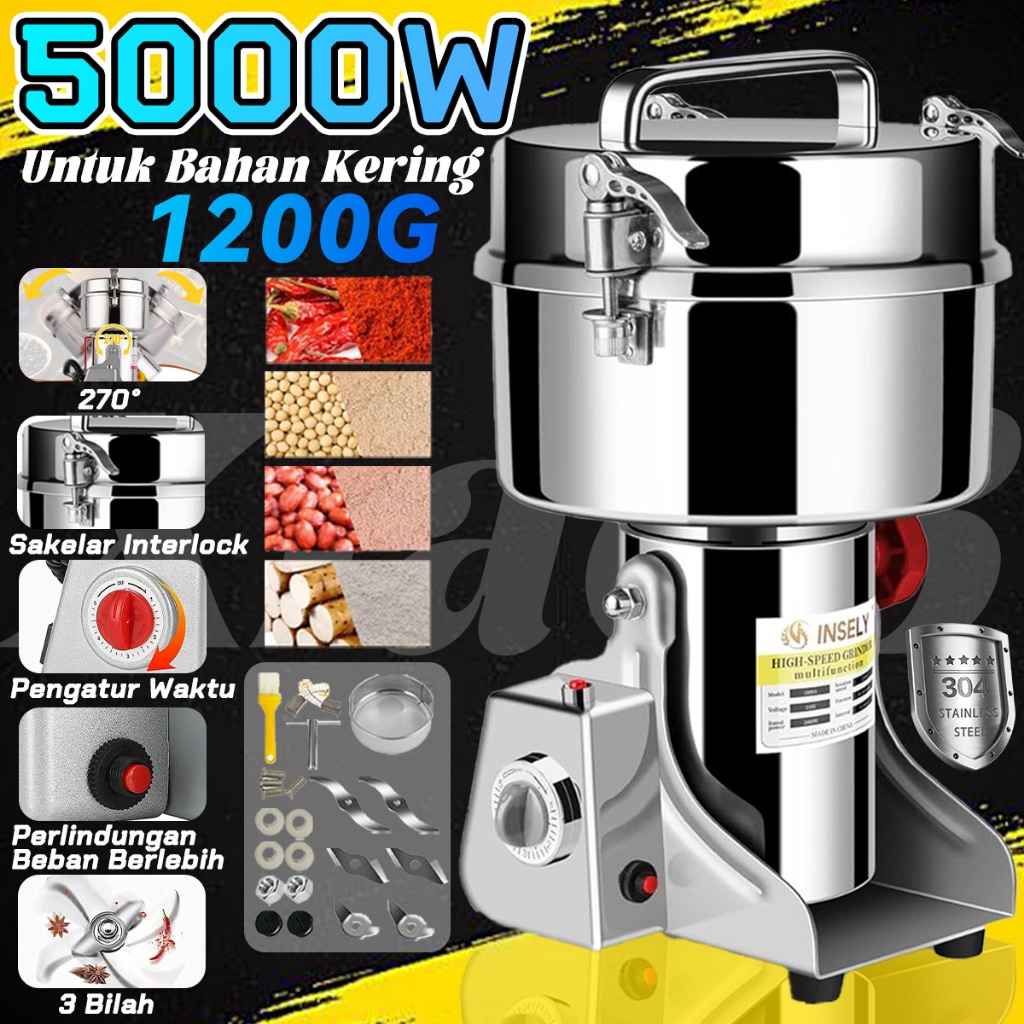 Kering Powder Grinder 1200G Penggiling Gerinda Kacang Tanah Kering Orion Spice Herb Grinder Giling T