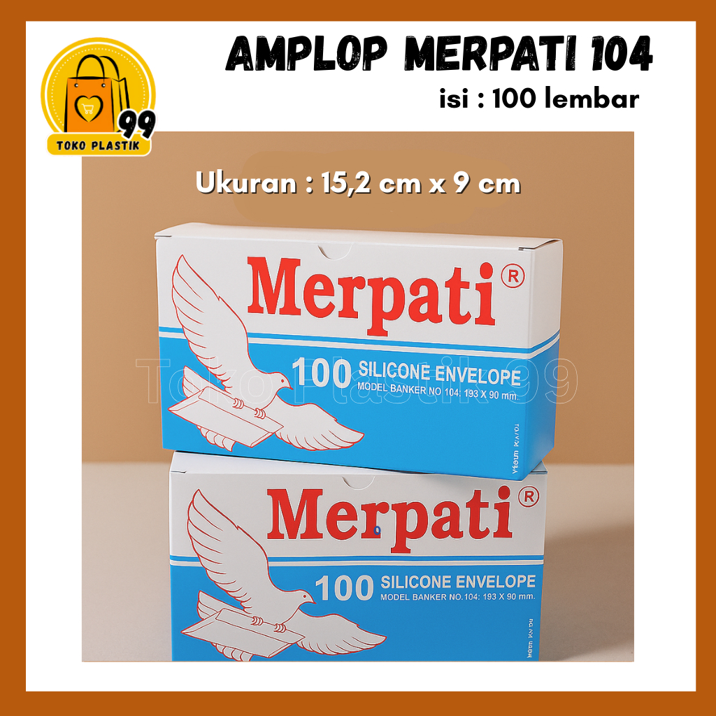

AMPLOP LEM !!!! (Eceran 1 Pack ) Amplop 104 Tanggung merpati / Amplop merpati + Lem 152 x 99 mm isi 100 lembar